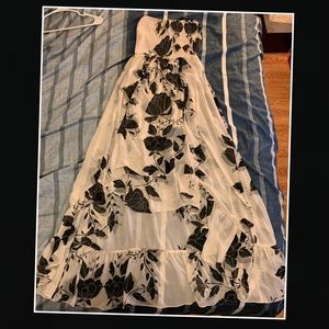 BeBe white with black roses tube top